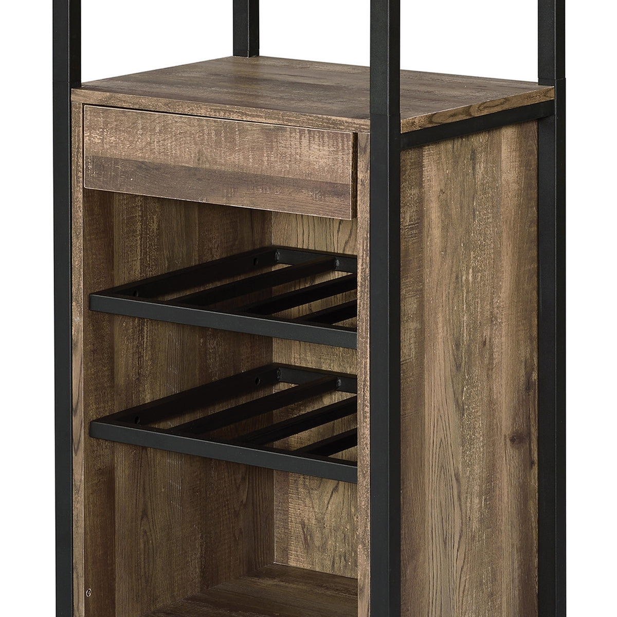Industrial Wood And Metal Wine Rack With 3 Compartments In Brown And B ...