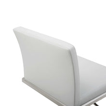 Load image into Gallery viewer, Sleek White Faux Leather Adjustable Bar Stool