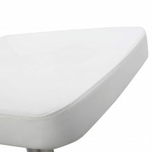 Load image into Gallery viewer, White Faux Leather And Stainless Adjustable Bar Stool, 34&#39; H x 20&quot; W x 22&quot; D