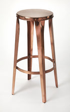 Load image into Gallery viewer, Rustic Copper Backless Bar Stool