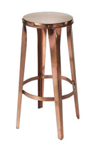 Load image into Gallery viewer, Rustic Copper Backless Bar Stool