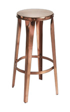 Load image into Gallery viewer, Rustic Copper Backless Bar Stool