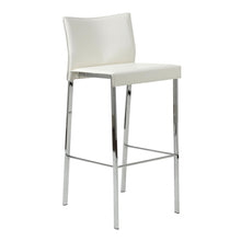 Load image into Gallery viewer, Set Of Two White Chrome Bar Stools