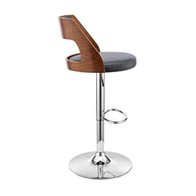 Load image into Gallery viewer, Gray Upholstered Chrome Base Adjustable Swivel Bar Stool