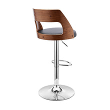 Load image into Gallery viewer, Gray Upholstered Chrome Base Adjustable Swivel Bar Stool