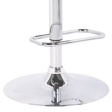 Load image into Gallery viewer, Gray Faux Leather Walnut Wood And Chrome Adjustable Swivel Bar Stool