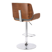 Load image into Gallery viewer, Gray Upholstered Chrome Base Adjustable Bar Stool