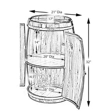 Load image into Gallery viewer, Wooden Wine Barrel Shaped Wine Holder, Bar Storage Lockable Storage Cabinet_7