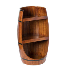 Load image into Gallery viewer, Rustic Wooden Wine Barrel Display Shelf Storage Stand_4