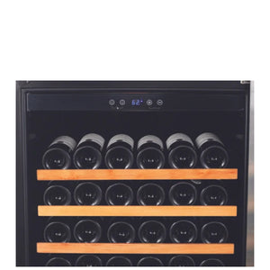 Smith and Hanks 166 Bottle Single Zone Wine Cooler, Smoked Black Glass Door