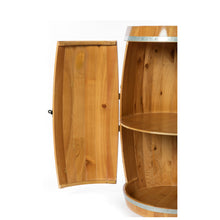 Load image into Gallery viewer, Wooden Wine Barrel Shaped Wine Holder, Bar Storage Lockable Storage Cabinet_5