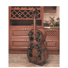 Load image into Gallery viewer, Wooden Violin Shaped Wine Rack-10 Bottle Decorative Wine Holder_1