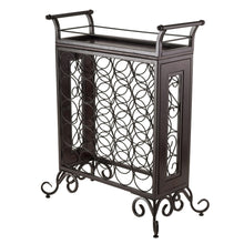 Load image into Gallery viewer, Silvano 25-Bottle Wine Rack, Removable Tray, Antique Bronze