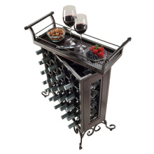 Load image into Gallery viewer, Silvano 25-Bottle Wine Rack, Removable Tray, Antique Bronze