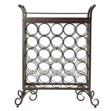 Load image into Gallery viewer, Silvano 25-Bottle Wine Rack, Removable Tray, Antique Bronze