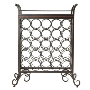 Silvano 25-Bottle Wine Rack, Removable Tray, Antique Bronze