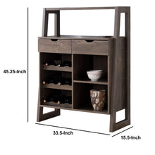 Load image into Gallery viewer, Stylish Wooden Wine Cabinet With Sled Legs And Spacious Storage, Brown - BM196199