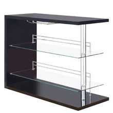 Load image into Gallery viewer, Enticing Rectangular Bar Unit With 2 Shelves And Wine Holder, Black - BM68940