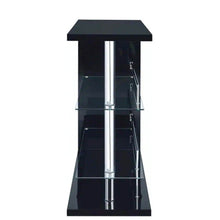 Load image into Gallery viewer, Enticing Rectangular Bar Unit With 2 Shelves And Wine Holder, Black - BM68940