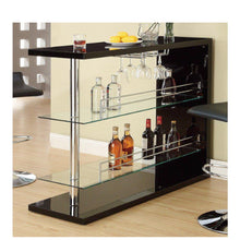 Load image into Gallery viewer, Enticing Rectangular Bar Unit With 2 Shelves And Wine Holder, Black - BM68940