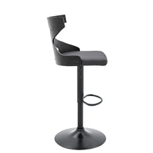 Load image into Gallery viewer, Grey Faux Leather Stylish Curved Back Bar Stool