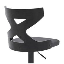 Load image into Gallery viewer, Grey Faux Leather Stylish Curved Back Bar Stool