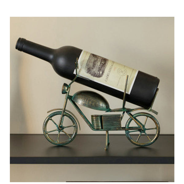Metal Motorcycle Shaped Wine Bottle Holder Stand - Vintage Decorative Rack For Single Bottle, 9.75x7.75 Inch - View #11