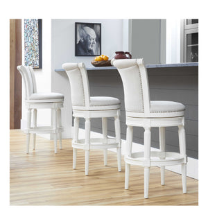 Modern Farmhouse White Swivel Bar Stool