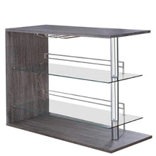 Load image into Gallery viewer, Radiant Rectangular Bar Table With 2 Shelves And Wine Holder, Gray - BM158033