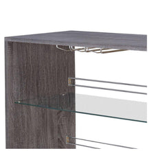 Load image into Gallery viewer, Radiant Rectangular Bar Table With 2 Shelves And Wine Holder, Gray - BM158033