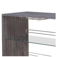 Load image into Gallery viewer, Radiant Rectangular Bar Table With 2 Shelves And Wine Holder, Gray - BM158033