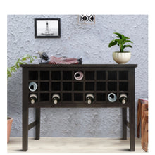 Load image into Gallery viewer, Rectangular Wooden Wine Cabinet With Multiple Storage Slots, Brown