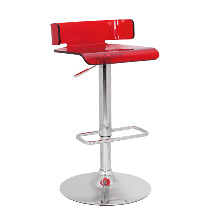 Red Chrome Swivel Adjustable Bar Stool