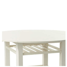 Load image into Gallery viewer, Round Wooden Counter Height Table With Wine Glass Holder - Cream