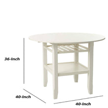 Load image into Gallery viewer, Round Wooden Counter Height Table With Wine Glass Holder - Cream
