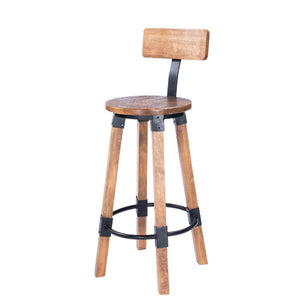 Industrial Wood And Metal Bar Stool