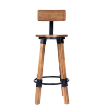 Load image into Gallery viewer, Industrial Wood And Metal Bar Stool