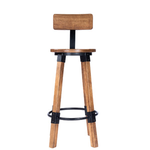 Industrial Wood And Metal Bar Stool