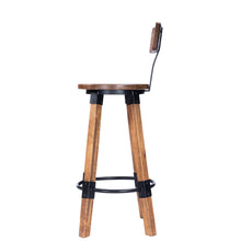 Load image into Gallery viewer, Industrial Wood And Metal Bar Stool