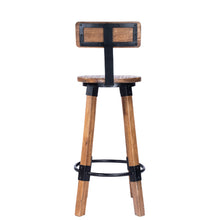 Load image into Gallery viewer, Industrial Wood And Metal Bar Stool