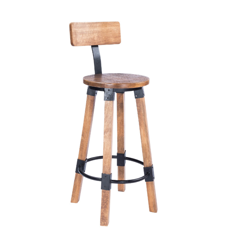 Industrial Wood And Metal Bar Stool