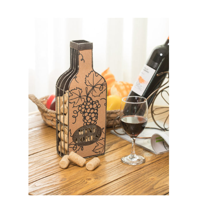 Vintage Metal Bottle Shaped Wine Cork Holder