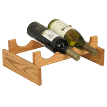 Load image into Gallery viewer, Solid Oak 3 Bottle Wine Rack (4 Colors)