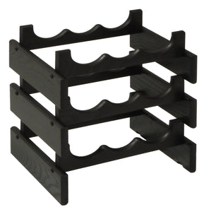 Solid Oak 9 Bottle Wine Rack (4 Colors)