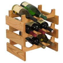 Load image into Gallery viewer, Solid Oak 9 Bottle Wine Rack (4 Colors)