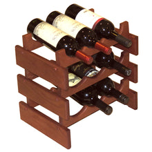 Load image into Gallery viewer, Solid Oak 9 Bottle Wine Rack (4 Colors)