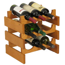 Load image into Gallery viewer, Solid Oak 9 Bottle Wine Rack (4 Colors)