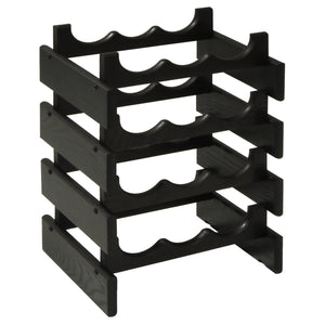 Solid Oak 12 Bottle Wine Rack (4 Colors)