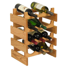 Load image into Gallery viewer, Solid Oak 12 Bottle Wine Rack (4 Colors)