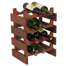 Load image into Gallery viewer, Solid Oak 12 Bottle Wine Rack (4 Colors)